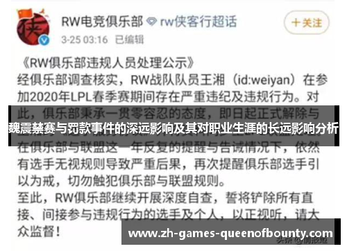 魏震禁赛与罚款事件的深远影响及其对职业生涯的长远影响分析